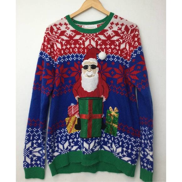 Christmas Ugly Sweater from Jolly Sweaters Unisex XL w Pocket - Picture 1 of 5